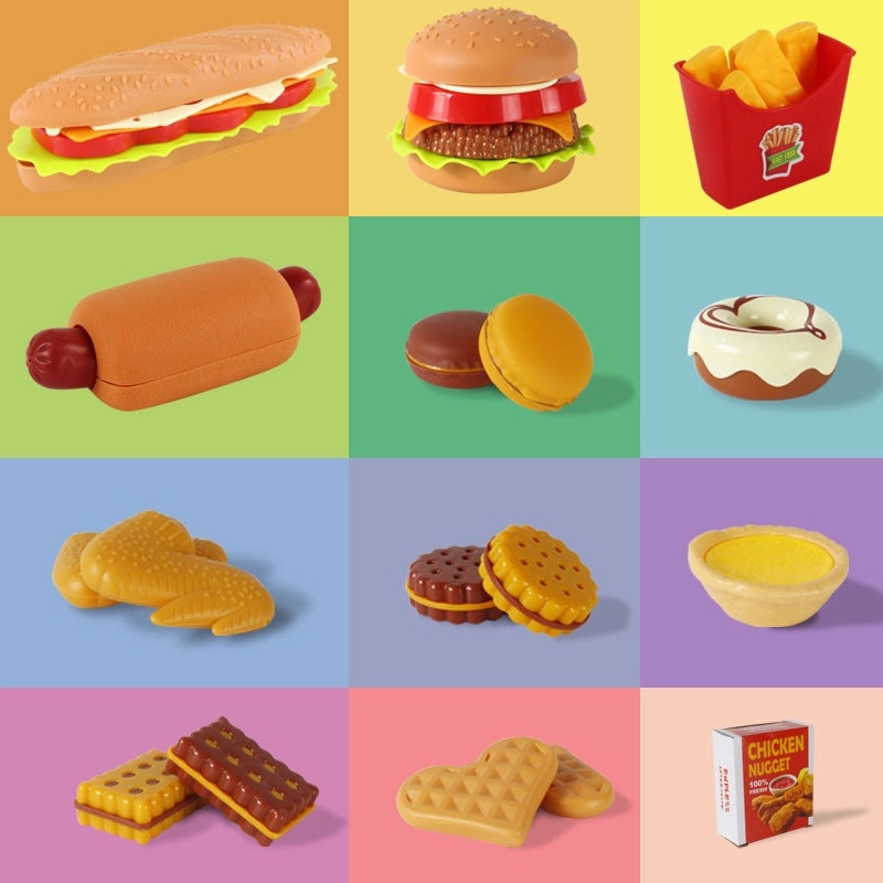 50 Pieces Pretend Play Food Set for Kids | Children's Toy Food & Kitchen Play Sets