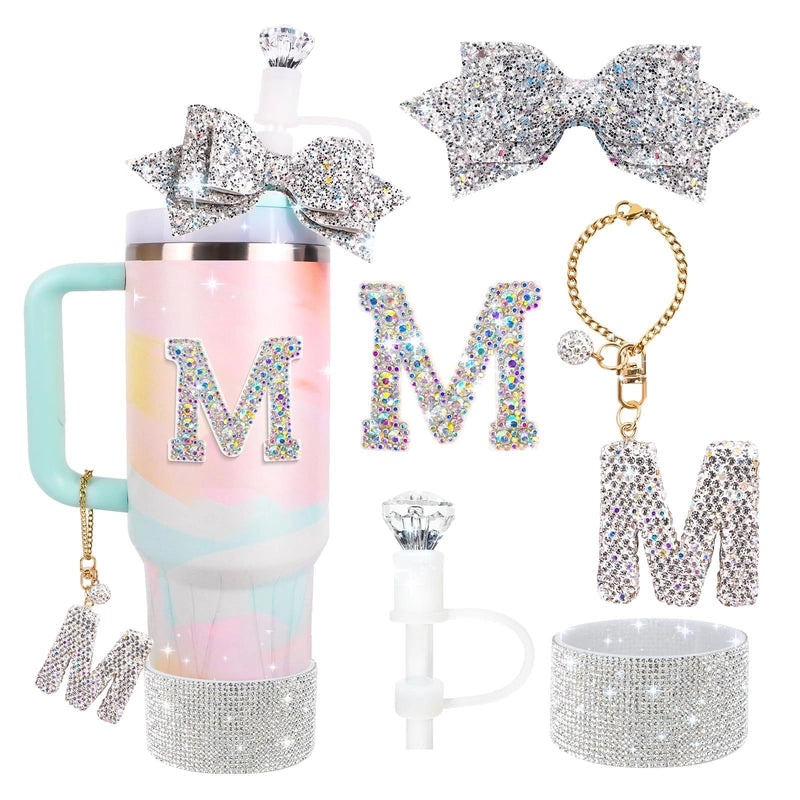 Glamorous Bow Letter Silicone Cup Sleeve Set | Drinkware Accessories