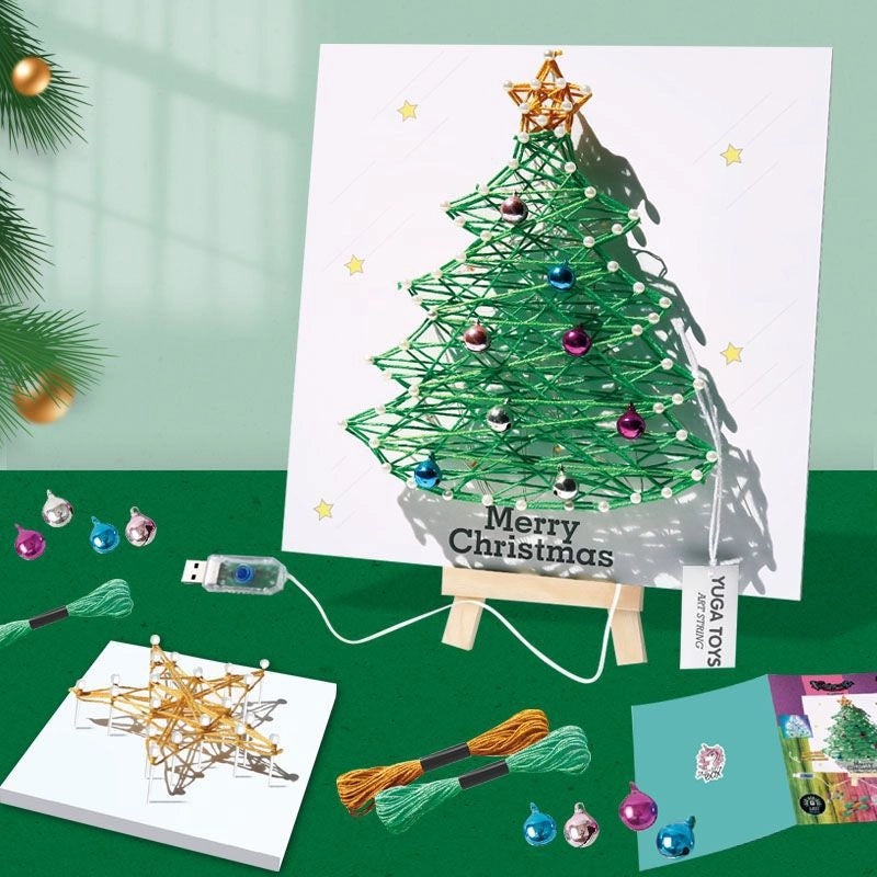 Christmas Drawing Board with Santa Claus and Elk Plastic Figurines|Holiday Decorations