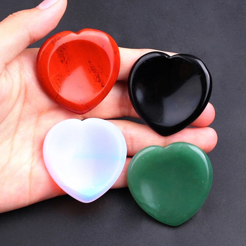 Retro Minimalist Heart Shaped Jade Stone Gem N2683-Y09 | Jewelry & Accessories