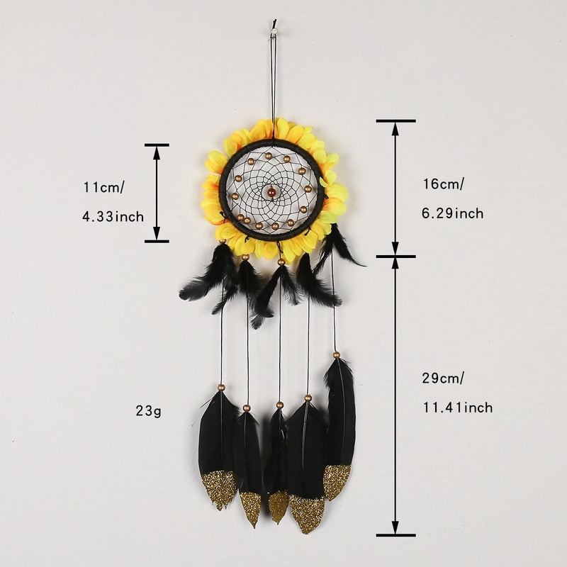 Sunflower Dreamcatcher Wall Hanging Iron Art for Casual Pastoral Decor|Home Decor