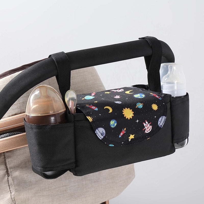 Multi-Function Baby Stroller Storage Bag with Feeder and Water Cup Holders|Baby Stroller Accessories