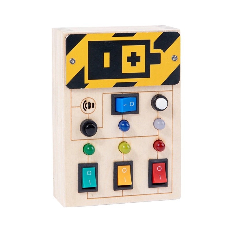 Children's Educational Wooden Busy Board with LED Light Switch | Early Learning Toys