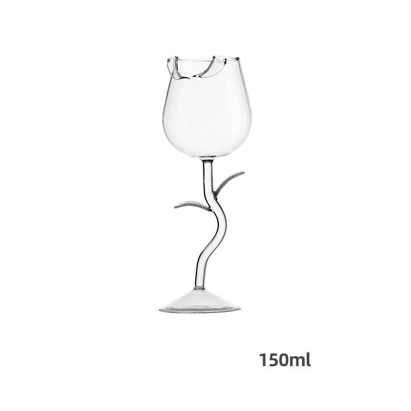 Elegant Floral Design Glass Wine Cup 1 Piece|Drinkware & Glassware