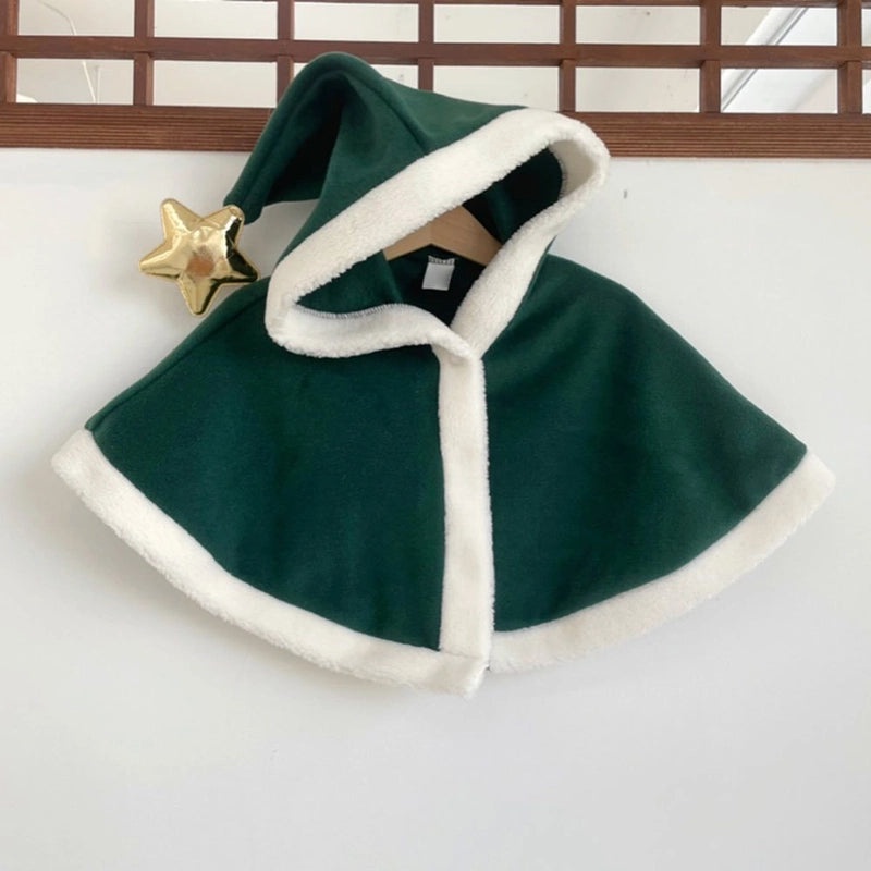 Cozy Korean Baby Christmas Cloak with Fleece Lining for Autumn Winter Outings|Baby Clothing & Accessories