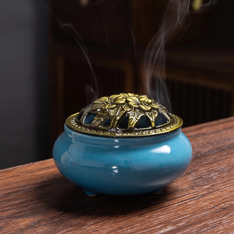 Ceramic Incense Burner Aromatherapy Plate Small Tower Temple Kiln Holder Home Decor|Home Decor & Aromatherapy Accessories