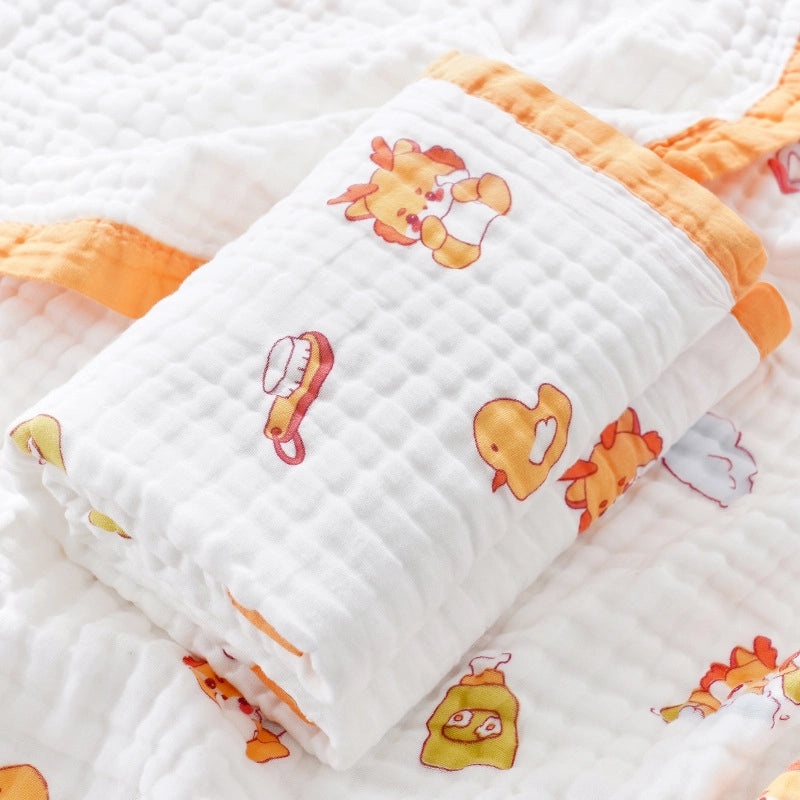 Soft Baby Bath Towel | Newborn Six-layer Gauze Cotton Absorbent Bath Quilt | Baby Care Essentials|婴儿用品