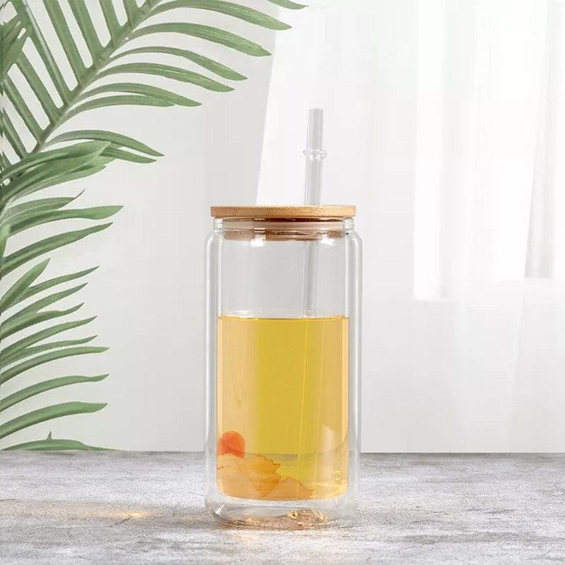 Mason Cup with Bamboo Lid and Straw|Outdoor Drinkware