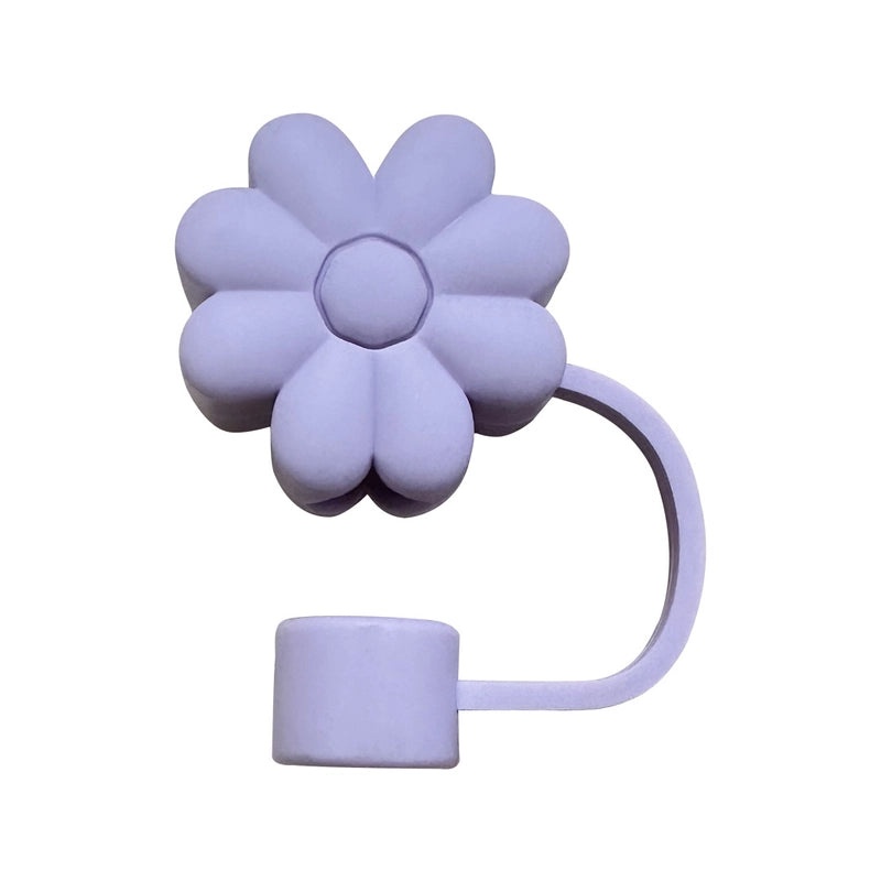 Elegant Floral Silicone Straw Cap for Cups | Drinkware Accessories