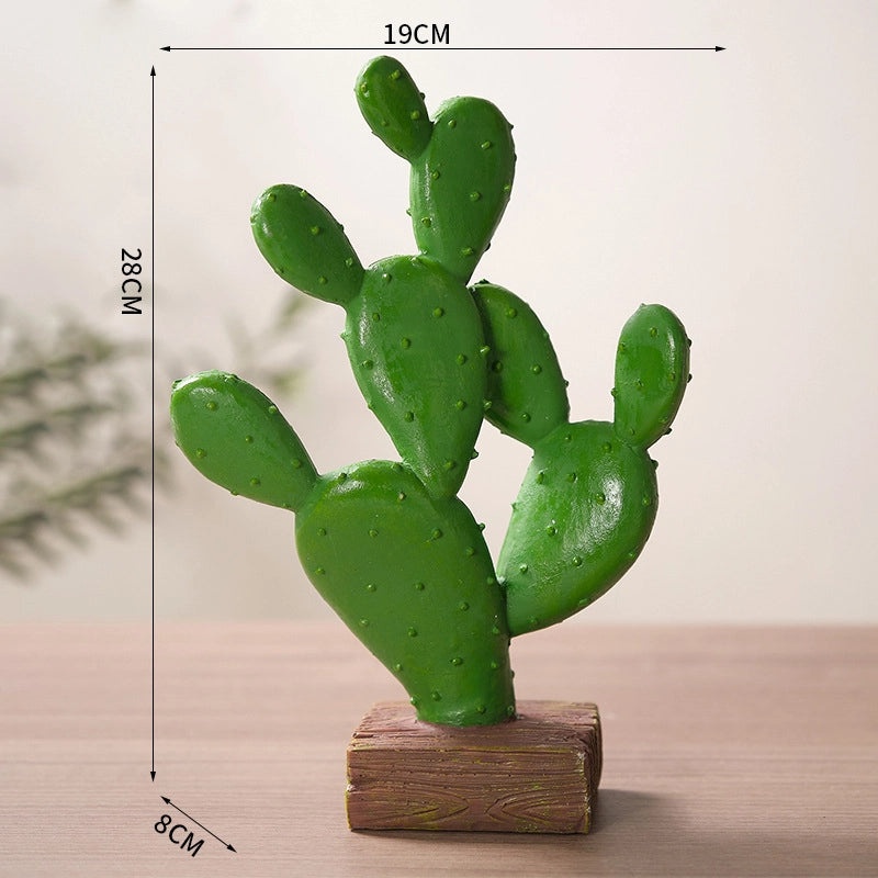 Adorable Cactus Resin Figurines for Home Decor | Artificial Plant Decorations