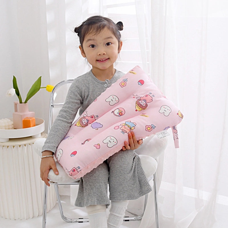 Premium Class A Cotton Baby Pillow Core | Soft Velvet Neck Support Pillow for Kids Nap | Machine Washable Nap Pillow | Baby Bedding Accessories |