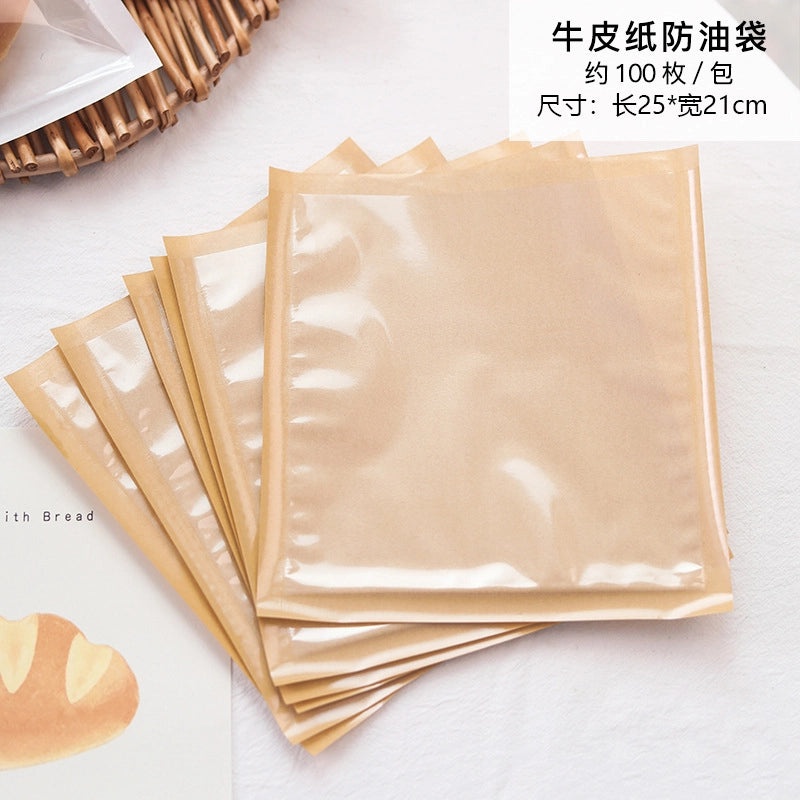 Disposable Sealed Bread Bags for Baking Food Packaging Oil-proof Paper Toast Sandwich Donut Cookie Bags|Kitchen Storage Bags