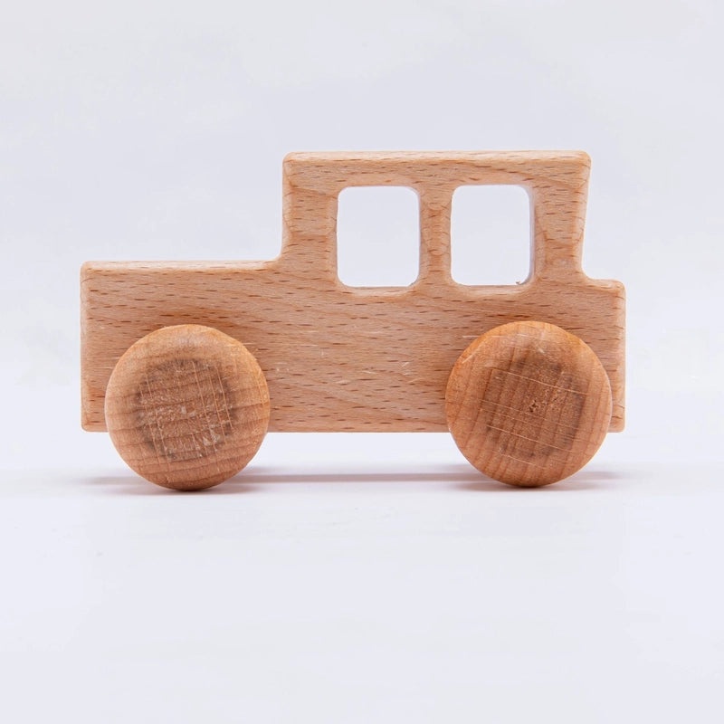 Walnut Wooden Mini Color Car Toy for Kids | Early Learning Building Blocks | Baby Educational Cart | Wooden Educational Toys|Building Toys