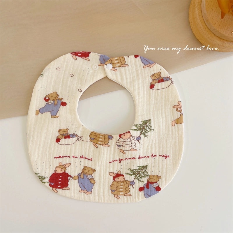 Baby Soft Cotton Gauze Newborn Bib Waterproof Absorbent Scarf for Autumn Winter|Baby & Kids Accessories