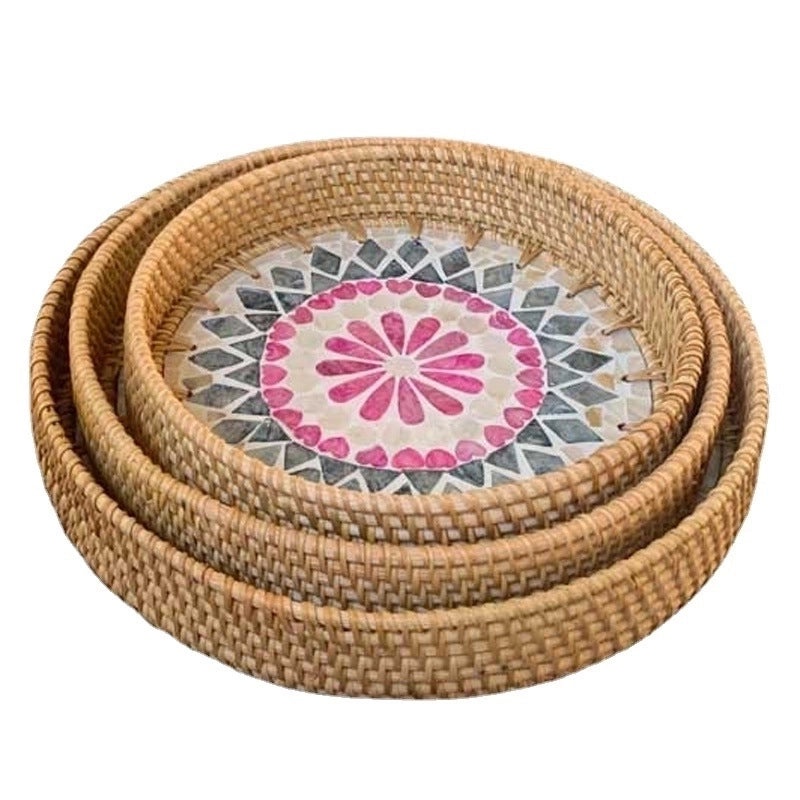 Natural Floral Grass Shell Fruit Tray|Home Decor Tableware