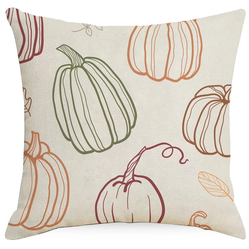 Halloween Minimalist Pumpkin Ghost Linen Pillow Covers for Couch Sofa Decor | Home Decor Pillows