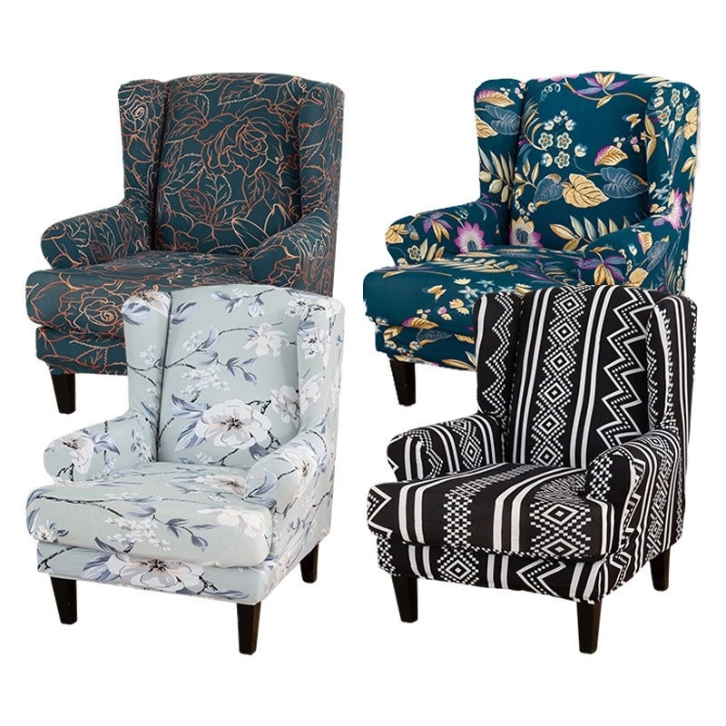 Stretch Tiger Print Wingback Sofa Cover European Vintage Style All-Inclusive Scarmon Cushion|Home Decor & Sofa Covers