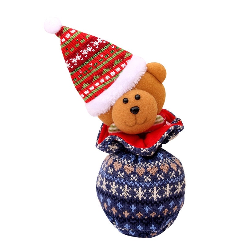 Christmas Kids Gift Knitted Apple Bag Candy Holder for Christmas Eve | Holiday Gift Bags