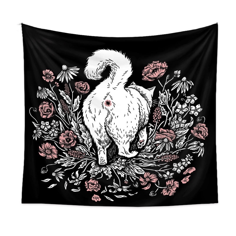 Black Cat Tapestry Wall Hanging for Home Decor|Home & Living