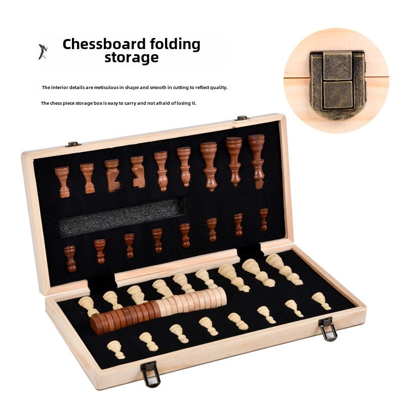 2in1 Magnetic Walnut Chess and Checkers Set with Direct Round Corner Folding Design|Board Games & Chess Sets