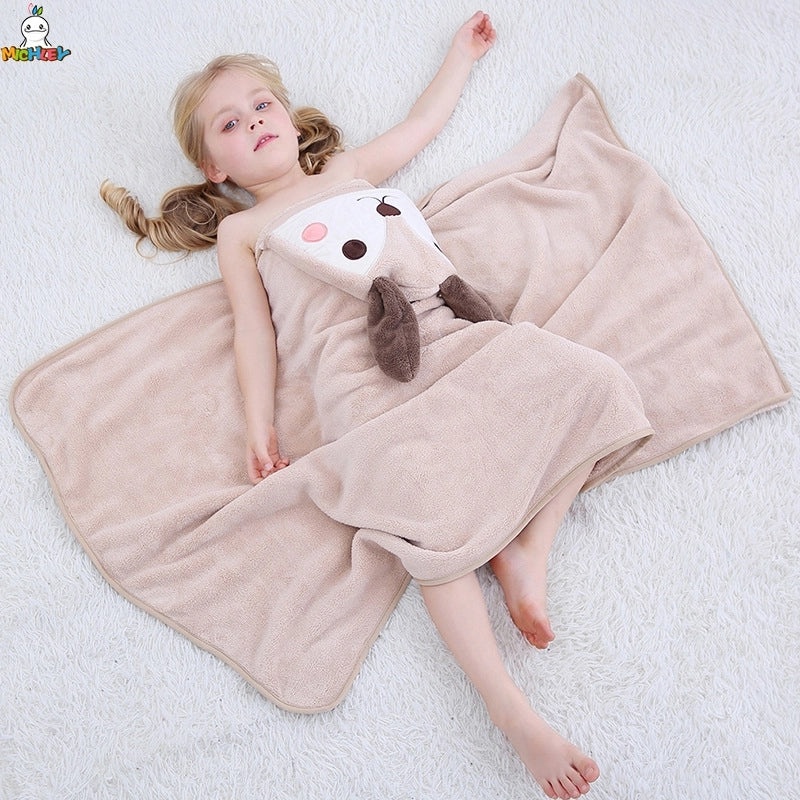 Animal Print Cotton-Polyester Bathrobe Towel for Casual Vacation Use|Bathrobes & Towels