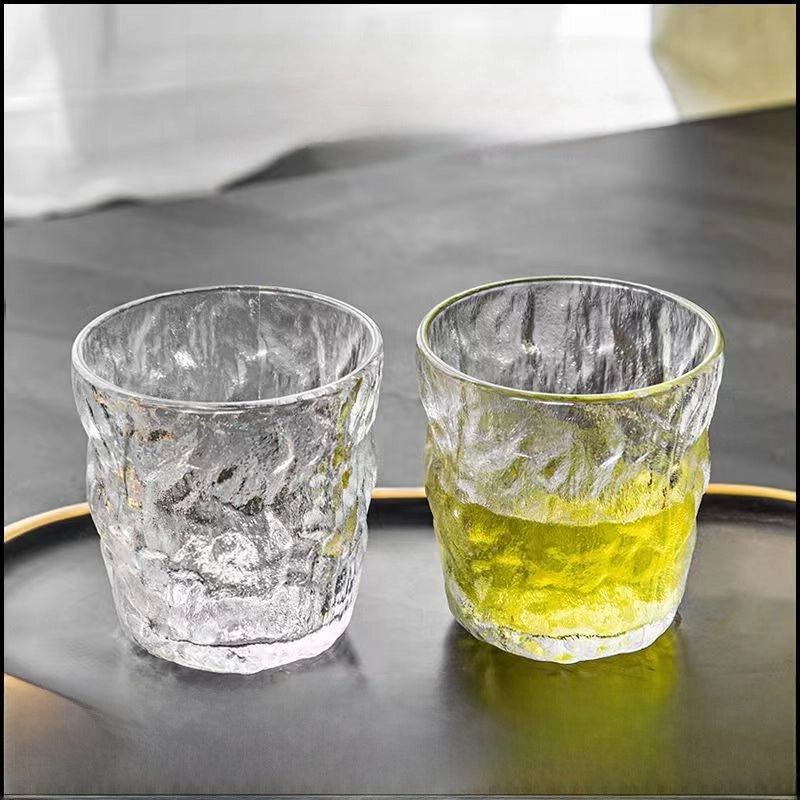 Glacier Pattern Glass Water Cup Japanese Style High-Quality Tea Coffee Milk Juice Beer Glass|Drinkware & Cups