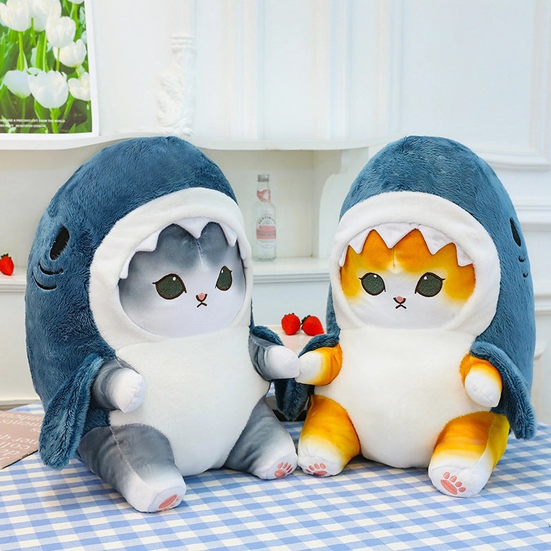 Cute Cat and Shark Plush Stuffed Animals Soft PP Cotton Toys for Kids|Plush Toys & Stuffed Animals