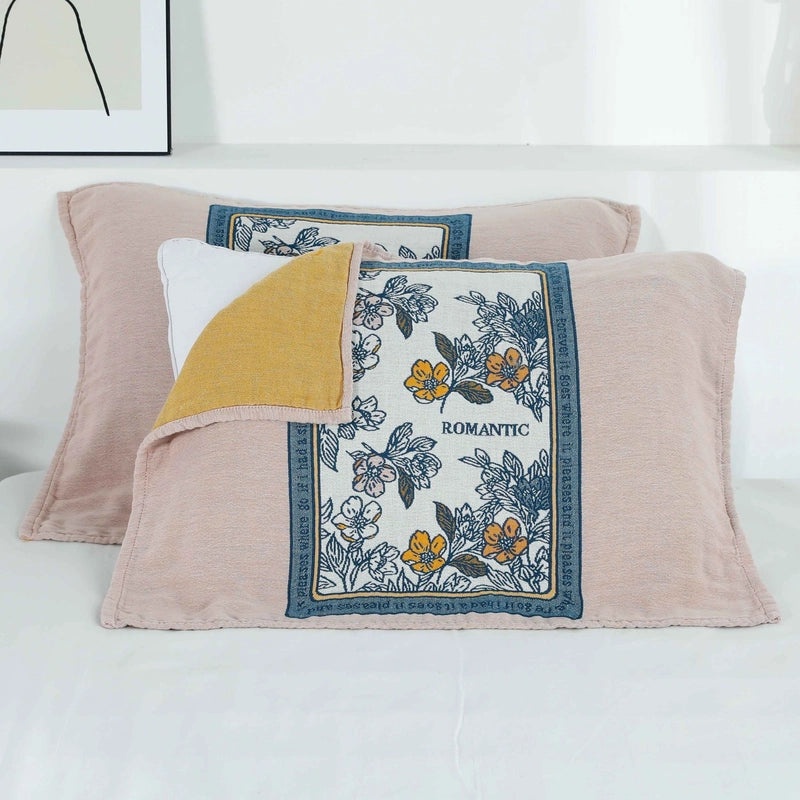 Pure Cotton Gauze Pillow Scarf Moisture-Absorbing Breathable Soft Skin-friendly European Style Thickened Student Couples Cover | Home Textiles