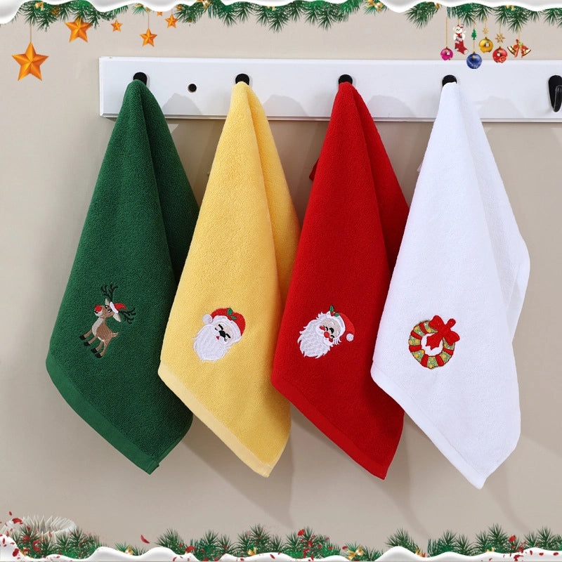 Christmas Embroidered Cotton Kitchen and Bathroom Towel Set Custom Halloween Christmas Gifts|Home & Kitchen Textiles