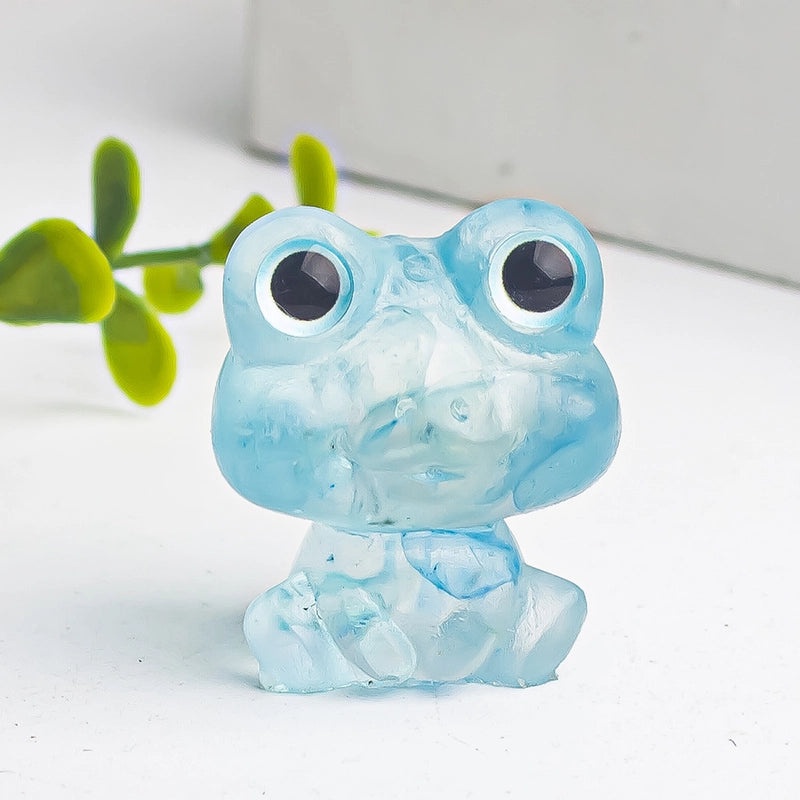 Minimalist Frog Natural Stone Crystal Ornament|Home Decor & Accessories