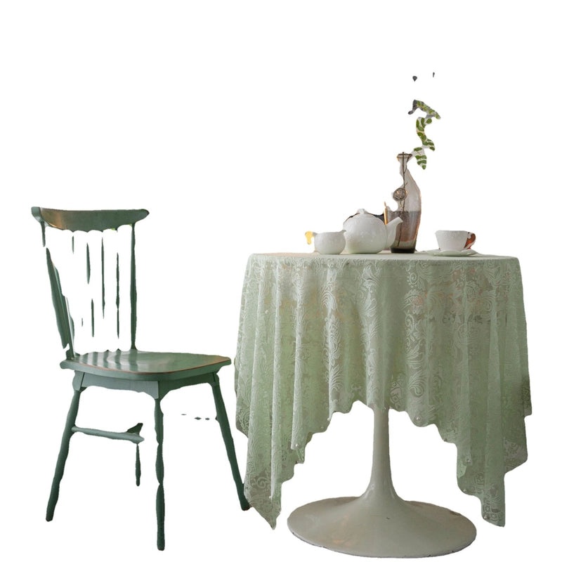 Light Green Beaded Embroidered Tablecloth for Cake Photography Background | Photography Props