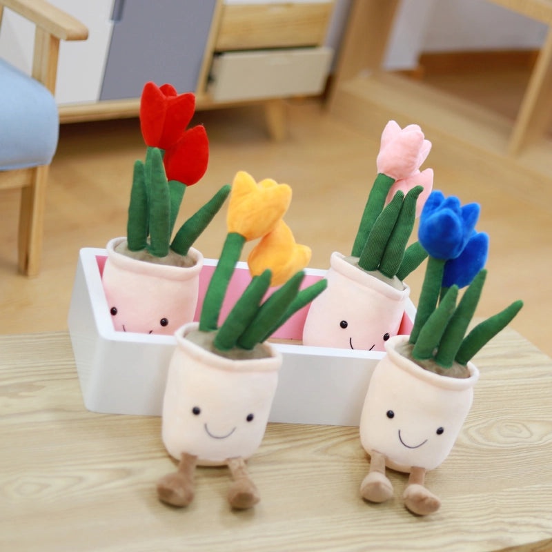 Plush Stuffed Animals with Potted Plant Design Soft PP Cotton Toys | Plush Toys & Stuffed Animals