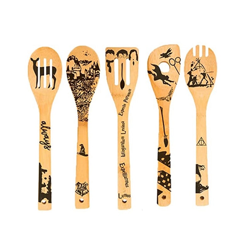 Minimalist Animal Letter Bamboo Shovel Kit 5 Pieces Set|Home & Garden Tools