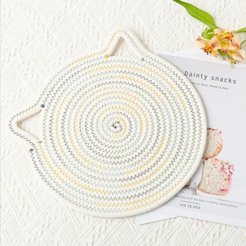 Adorable Cat Pattern Cotton Placemat for Dining Table | Home Decor & Kitchen Accessories