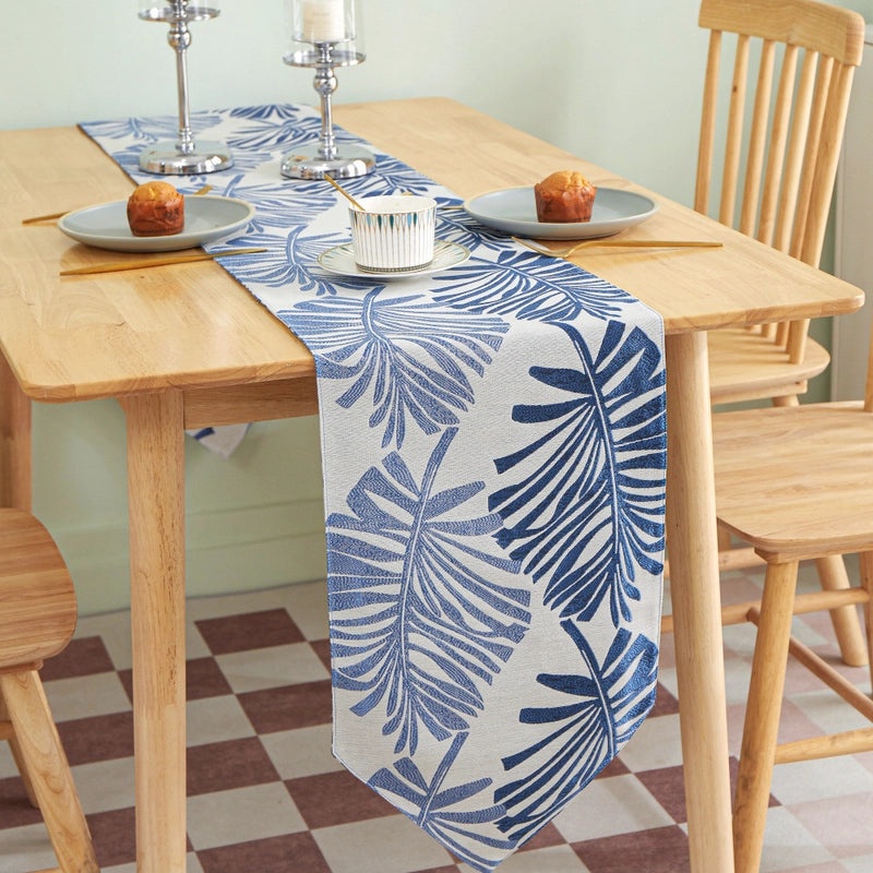 Elegant Minimalist Leaf Design Polyester Tablecloth for Casual and Formal Dining|Table Linens & Covers