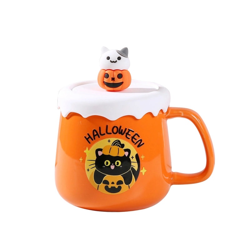 Creative Cute Ceramic Coffee Mug with Cartoon Ghost Design for Office and Home Halloween Gift|Home & Kitchen > Drinkware > Coffee Cups & Mugs