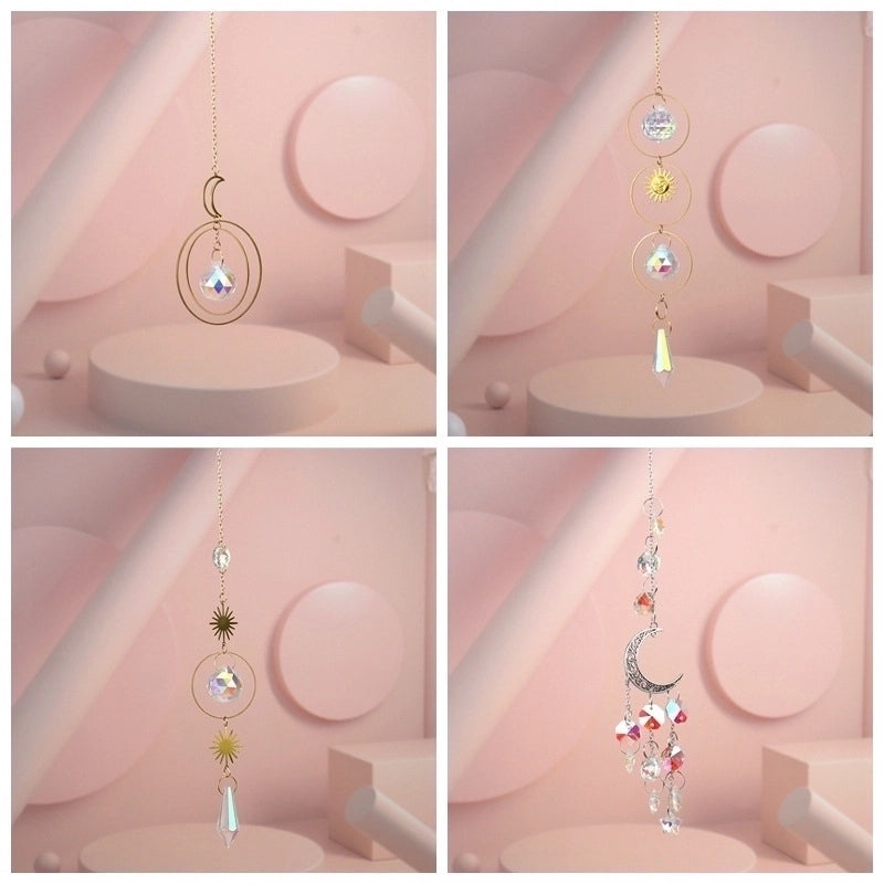 Stylish Sun and Moon Metal Pendant with Artificial Crystals|Jewelry & Accessories