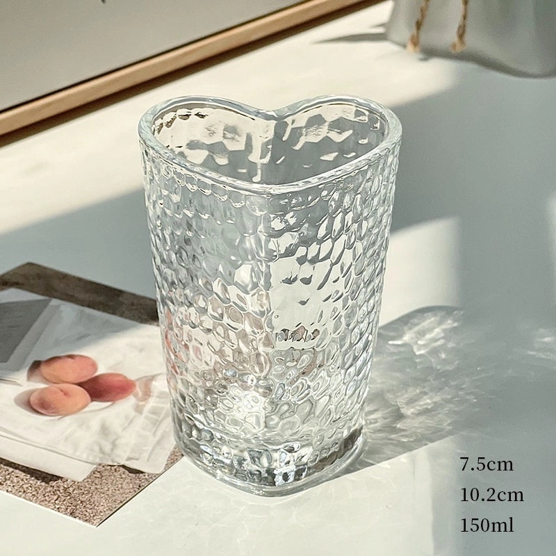 Stylish Heart-Shaped Glass Water Bottle for Everyday Use | Drinkware & Hydration Accessories