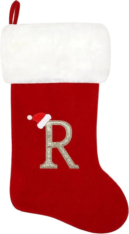2023 Holiday Red Flannel Embroidered Large Christmas Stockings Gift Bags Available Now|Christmas Decorations