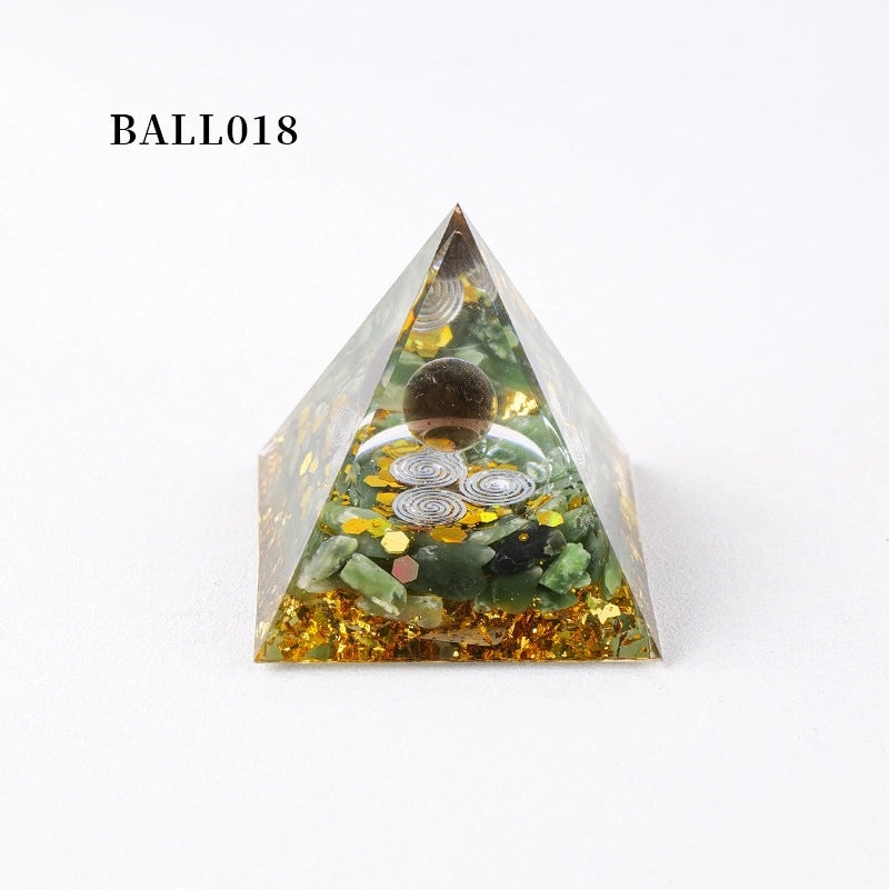 Minimalist Natural Crystal Pyramid Ornament Small Conical Decorative Crystal Piece|Home Decor Accessories