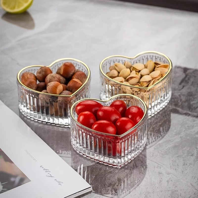 Heart Shaped Colored Glass Bowl Single Piece | Home Decor & Kitchenware