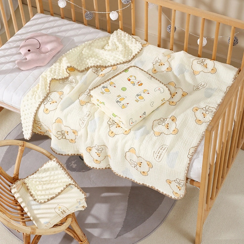 Adorable Animal Print Striped Solid Cotton Baby Bedding Set|Baby Bedding & Accessories