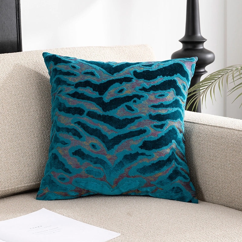 French Style Luxury Velvet Jacquard Waist Pillow Cushion for Sofa Bedside Back Support|Home Decor Pillows