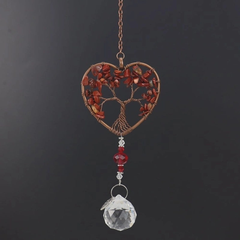 Natural Crushed Stone Heart Crystal Pendant Charm | Jewelry & Accessories