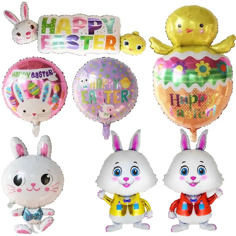 Cartoon Easter Bunny Aluminum Foil Balloons for Forest Theme Birthday Party | Party Supplies Balloons