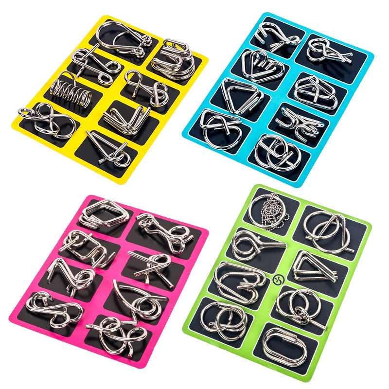 Metal Puzzle Buckle Set 8 Pieces | Educational Toys&Games