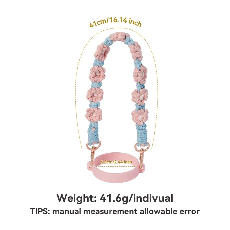 Floral Cotton Rope Silicone Cup Sleeves for Casual Use|Drinkware Accessories