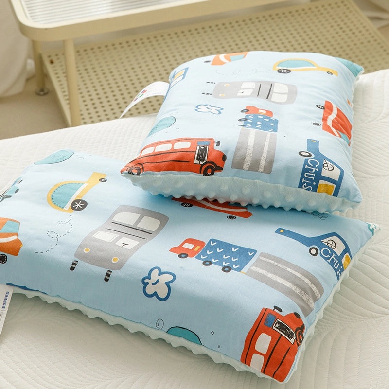 Premium Class A Cotton Baby Pillow Core | Soft Velvet Neck Support Pillow for Kids Nap | Machine Washable Nap Pillow | Baby Bedding Accessories |