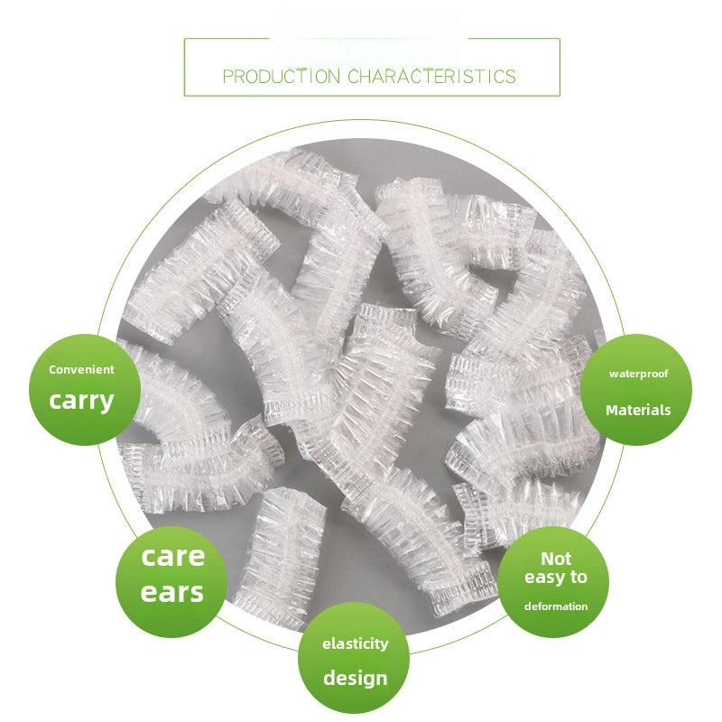 Disposable PE Earmuffs for Ear Piercing Hair Dyeing Bath Protection Waterproof 100 Pieces | Personal Care Accessories