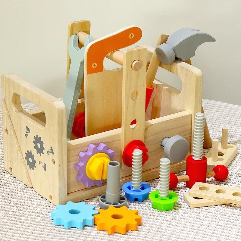Wooden Pretend Play Tool Set Wrench & Screwdriver for Kids|Educational Toys & Pretend Play